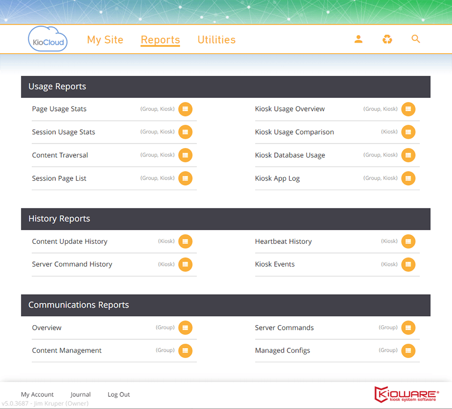 Kiosk Management: Reports